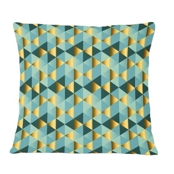 Designart Gold and Blue Dynamics V' Mid-Century Modern Throw Pillow - 12x20