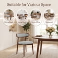 thumbnail image 6 of EOP Mid-Century Wooden Dining Chairs Set of 6, Farmhouse Upholstered Kitchen Dining Chairs with Curved Back, Modern Fabric Side Dining Chair for Dining Room, Restaurant, Light Gray, 6 of 11