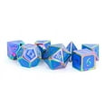 thumbnail image 2 of FanRoll/Metallic Dice Games Poly Set Rainbow w/Blue Enamel (7) New, 2 of 2