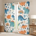 thumbnail image 2 of Feelyou Cartoon Dinosaur Boys Blackout Curtains Set of 2 (52x84 Each), Jungle Leaf Botanical Window Curtains, Kawaii Rainbow Print Curtains and Drapes, Black Out Curtains Decor, 2 of 6