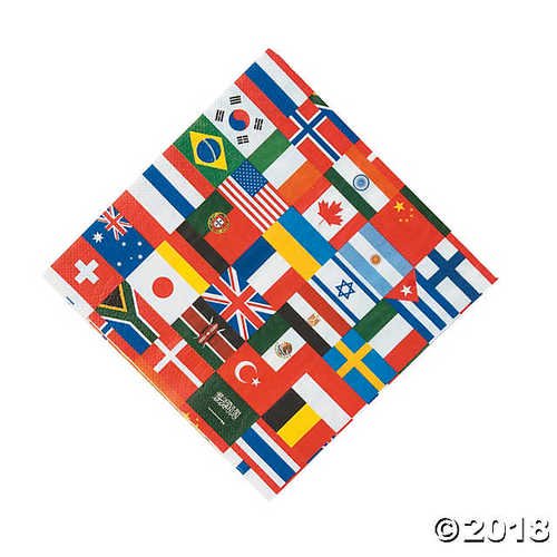 Flags of All Nations Luncheon Napkins
