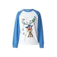thumbnail image 2 of VISgogo Mujer Primavera Otoño Casual Pullover Manga Larga O Cuello Deer Print Patchwork Sudadera VISgogo moda, 2 of 9
