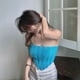 thumbnail image 3 of Txlixc - Camiseta de punto para mujer, sin tirantes, sin mangas, con dobladillo tipo pañuelo Txlixc  Sexy, 3 of 6