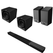 Klipsch FLEXUS-300-SOUNDBAR 5.1.2 Sound Bar Ebony with 2 Klipsch FLEXUS-20-SUB Compact Wireless 12” Subwoofers and Klipsch FLEXUS-200-SURROUND Enhanced Wireless Surround Sound Speakers (2025)