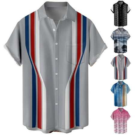 

Mens Crewneck Shirts Stylish Retro Costume Plus Size Men