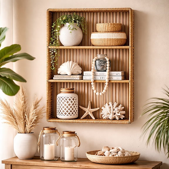 American Art Decor Bay Breeze Bamboo Shelf - 19.7" x 27.6"