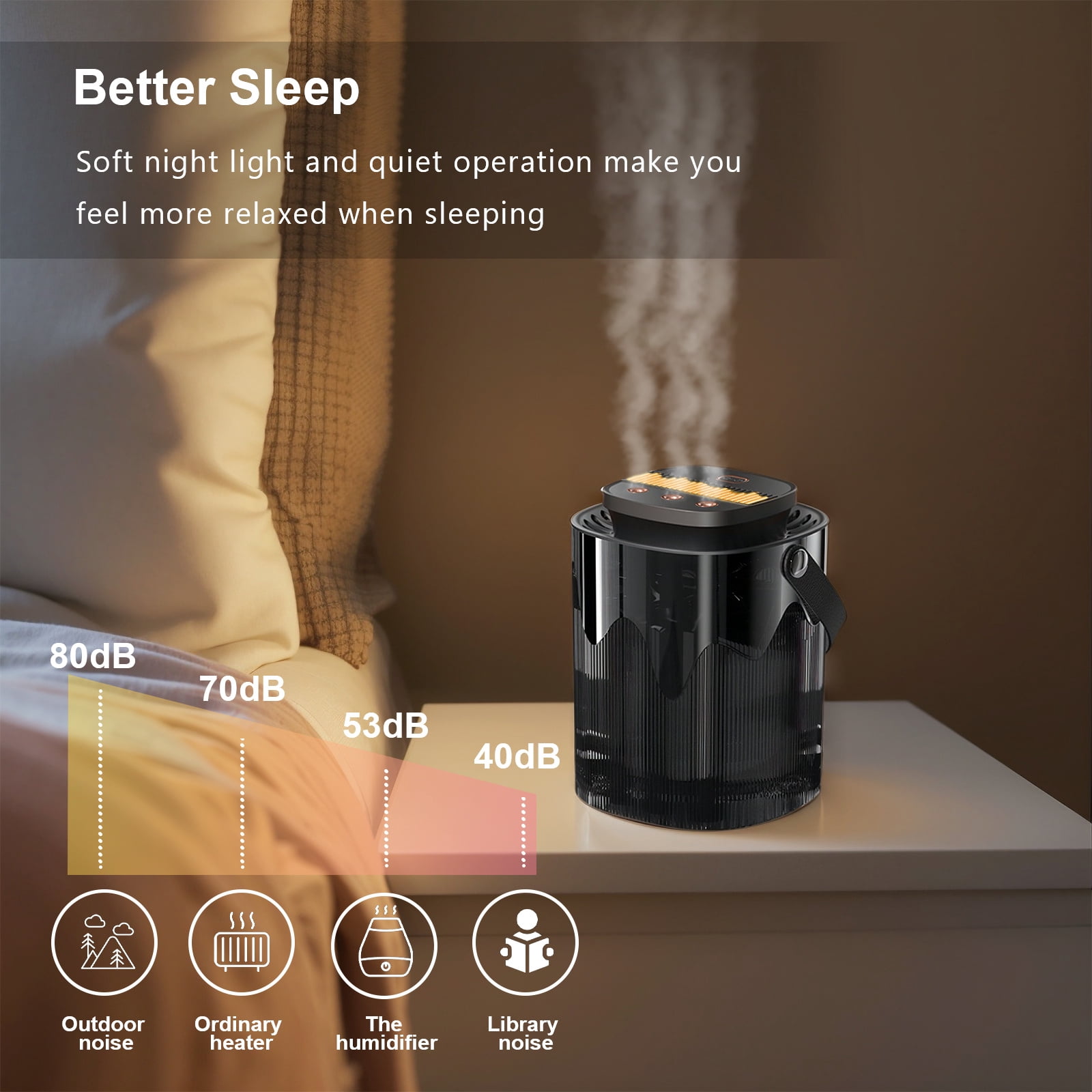 RAPOBRIX 3L Cool & Warm Mist Ultrasonic Humidifier for Bedroom - Quiet Top Fill with Essential Oil Diffuser