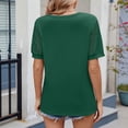 thumbnail image 4 of LUOGENLI T-shirts pour Femmes Décontractés Col en V T-shirts pour Femmes Mode Été Hauts Dentelle Manches Courtes Blouses Amples Tendance Tee T-shirts Femmes Blanc Fête de la Saint-Patrick Vert Foncé L, 4 of 5
