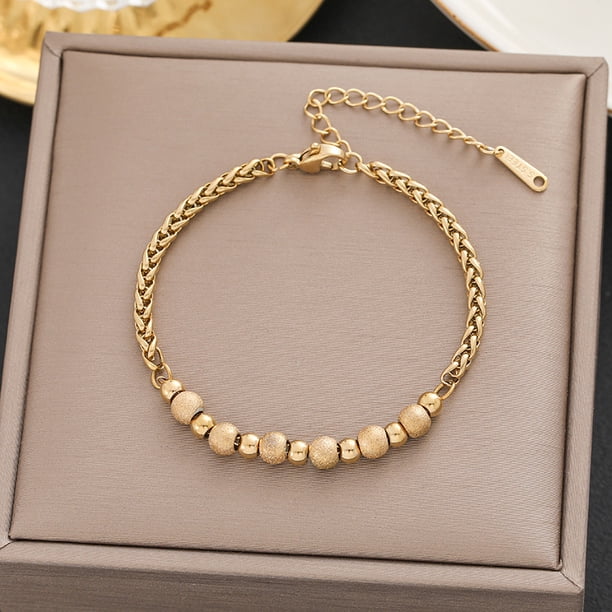 Pulsera de acero de titanio Pulsera de moda personalizada sencilla y combinable para mujer