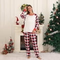 thumbnail image 1 of TIMIFIS Pajamas Noël Ensemble pour Femmes de Noël, Haut à Col Rond à Manches Longues pour les Fêtes et Pantalon Long à Carreaux Rouges, Tenue d'Intérieur Assortie pour la Famille, Ensemble, 1 of 5