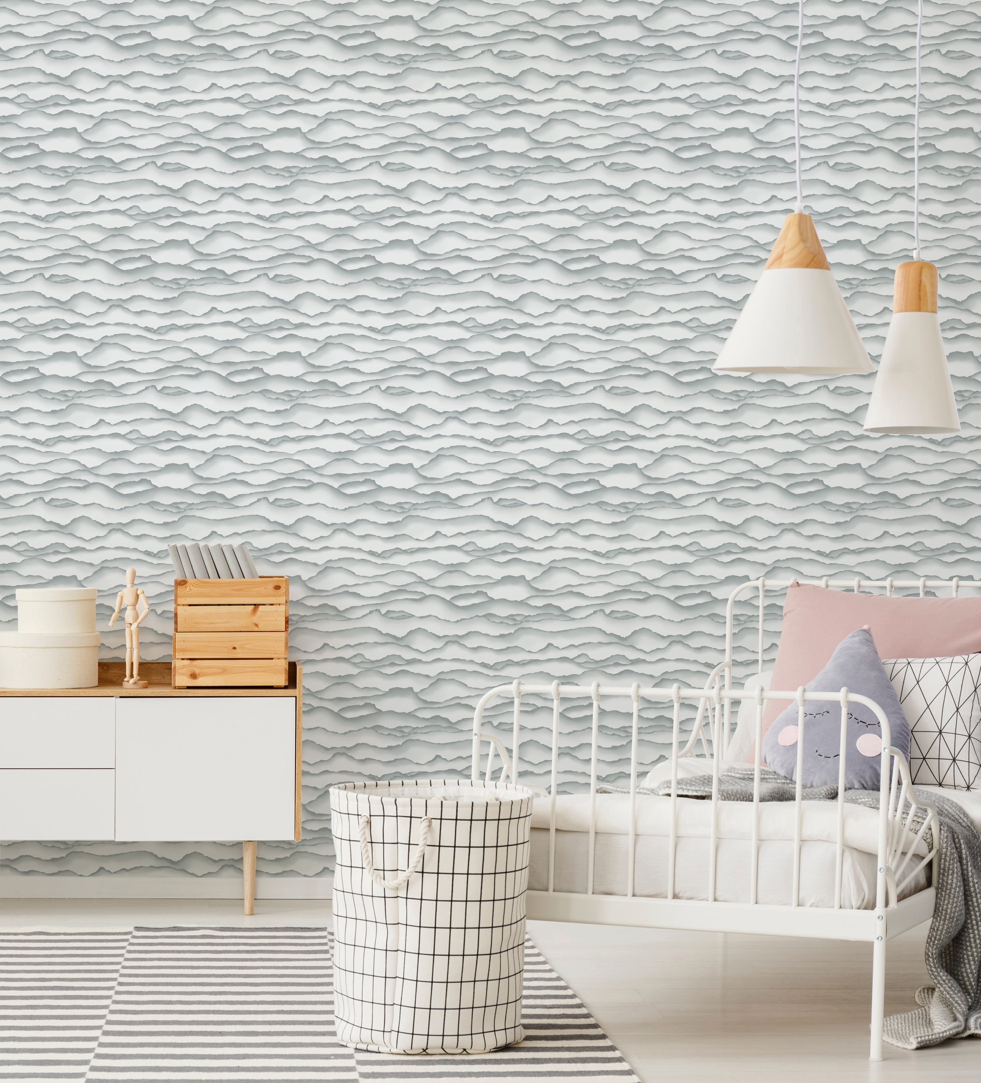 RoomMates Singed Grey Peel & Stick Wallpaper - Stripes - Walmart.com