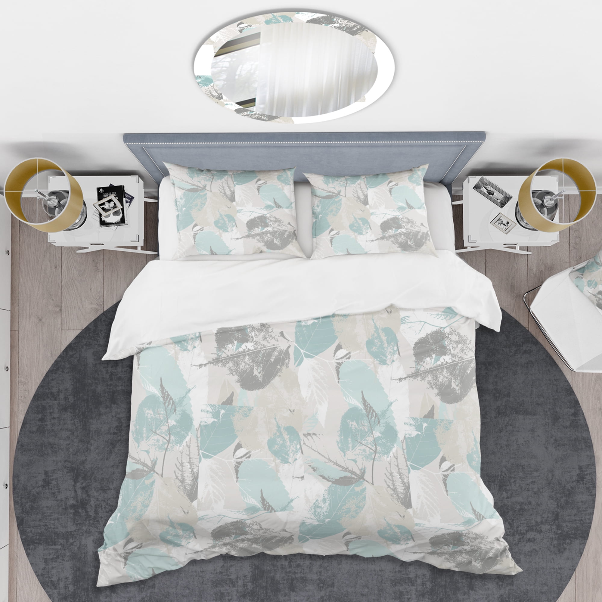 Designart 'Retro Foliage Design I' Mid-Century Modern Duvet Cover Set