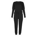 thumbnail image 4 of Innerwin Loungwear Elastic Waist Ladies Nightwear Sleep Drawstring With Pockets Sleepwear Black 4XL, 4 of 6