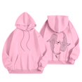 thumbnail image 4 of Fiaer Women Hoodies Long Sleeve Loose Fit Hooded Sweatsirts Drawstring Ocean Theme Graphic Pocket Tops Pink L, 4 of 6