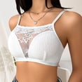 thumbnail image 6 of Womens Lace Wireless Bras Non-Slip Bandeau Bra with Removable Adjustable Straps Tube Top Bralette Underwear (S, White), 6 of 7
