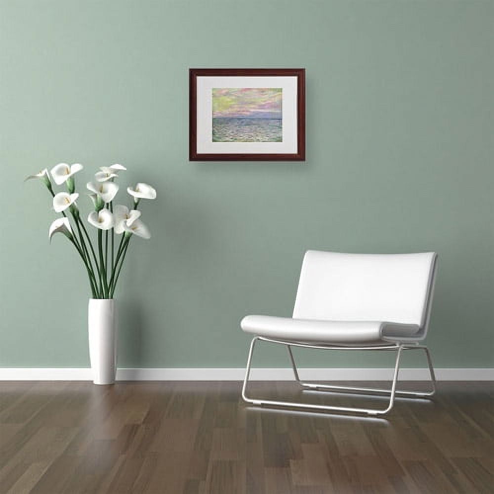 Trademark Fine Art "Coucher de Soleil a Pourvil" Canvas Art by Claude Monet, Wood Frame