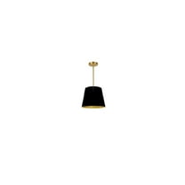 Dainolite  1LT Oversized Drum Pendant Small, WH Shade-Color:Black/Gold