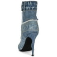 thumbnail image 3 of Jeffrey Campbell Denimous Blue Denim Multi Stiletto Heel Pointed Toe Ankle Boots (Blue Denim Multi, 7), 3 of 4