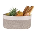 thumbnail image 2 of Food Storage Tray Organizer Bathroom Rack Basket Bin Home Decor .space Saving Oval Ellipse Cotton Rope Woven Box, 2 of 10