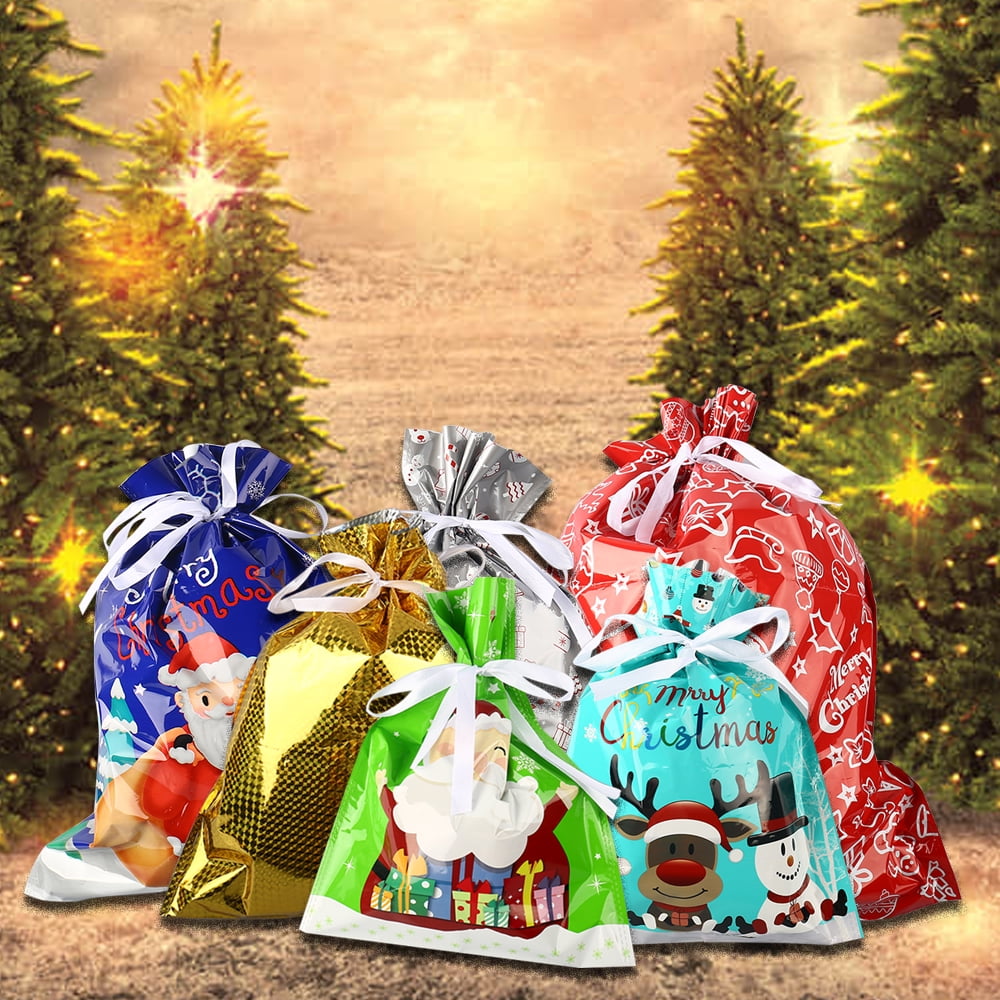 30pcs Christmas Gift Wrapping Sacks Pouches Bags for Xmas Presents