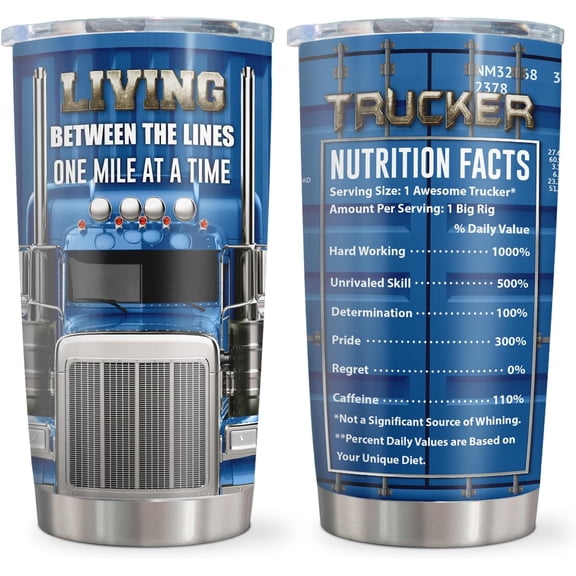 Truck Driver Gifts for Men, Trucker Gifts for Dad, Christmas/Appreciation Present for Truck Lovers Tumbler 20oz 1PC
