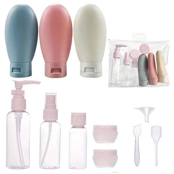 11 Pack Travel Bottles Set, Refillable Toiletry Containers for Shampoo, Conditioner and Lotion, TIKA