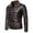 Brown, variant on lkfuzj Mens PU Leather Jackets Casual Faux Leather Motorcycle Jacket Vintage Outwear Loose Long Sleeve Zip-Up Slim Fit Biker Coat Tops With Pockets - Brown