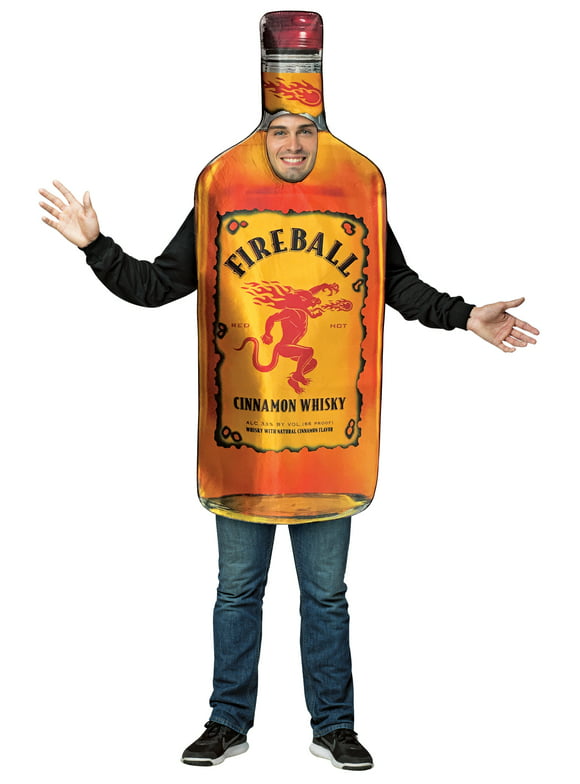 Rasta Imposta Fireball Bottle Halloween Costume Men's and Women's Adult One Size, Orange
