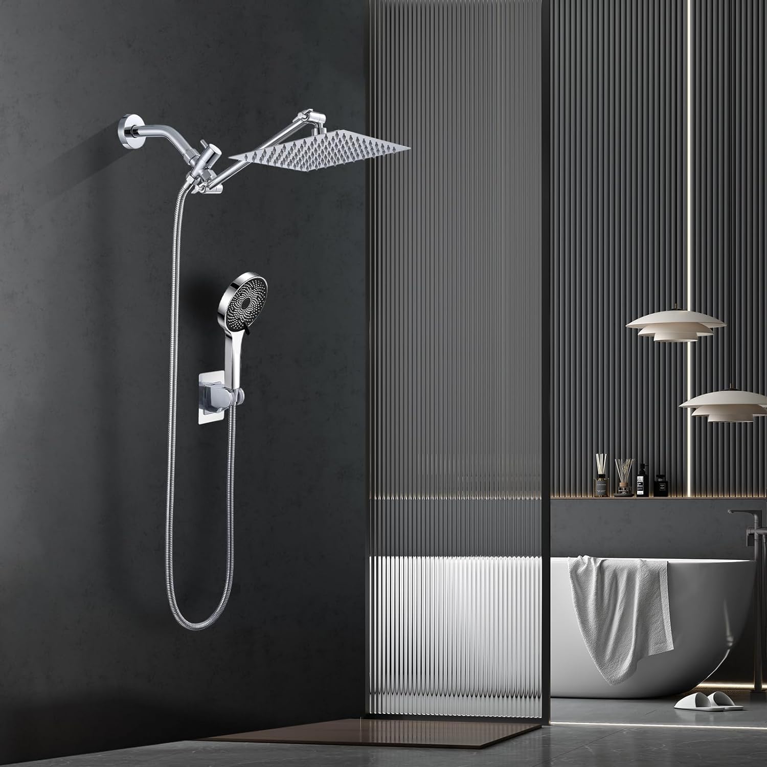 Tmdioo Shower Head Combo with Rain Head and Handheld, 3 Modes photo 2