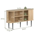thumbnail image 5 of VEIKOUS 29.5"H Sideboard Cabinet W/ Curved Sliding Doors and 4 Compartments, Anti-Tip Design, Natural, 5 of 15