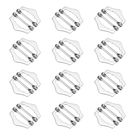 Uxcell 12 Pcs Metal Adjuster Slide Buckle 20mm Vest Roller Pin Buckles Double-Pin Slide Adjuster Clasp Hexagonal Vest Button for Belt Bag Cloth Webbing Strap DIY Silver Tone
