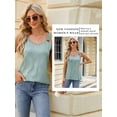thumbnail image 6 of SLADYGLO Women Crew Neck Sleeveless Circular Shoulder Strap Texted Tank Top, 6 of 7