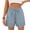#171-Blue, variant on Women's Daily Casual Solid Color Shorts Elastic High Waist Adjustable Drawstring Loose Fit with Side Pockets Asymmetrical Hem Lightweight Breathable for Summer Outdoor Wear Gift
