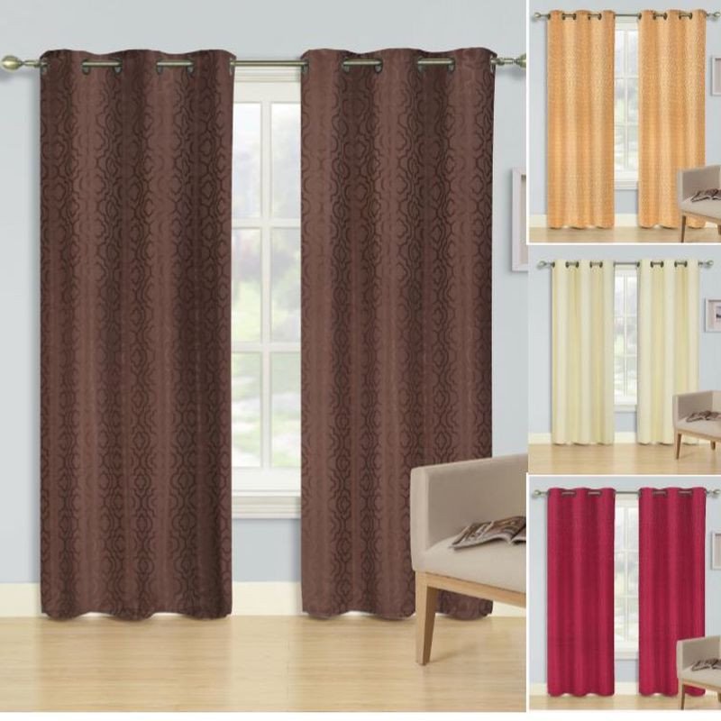 Valentina Foam Backed Blackout Curtain Panels 54x84 Two Pack - Beige