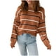 thumbnail image 1 of Suéter de cuello redondo para mujer, blusa de poliéster con rayas de colores y manga larga para invierno, 1 of 3