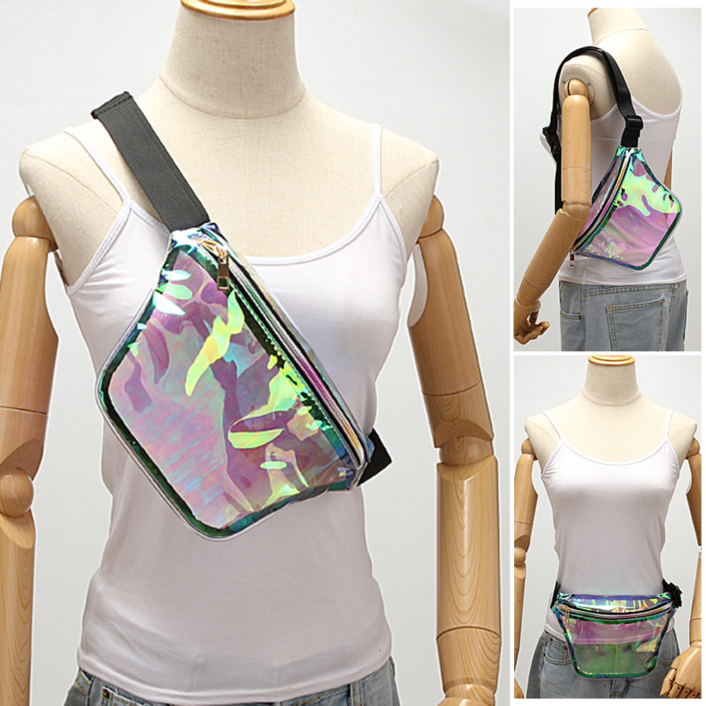 clear holographic fanny pack
