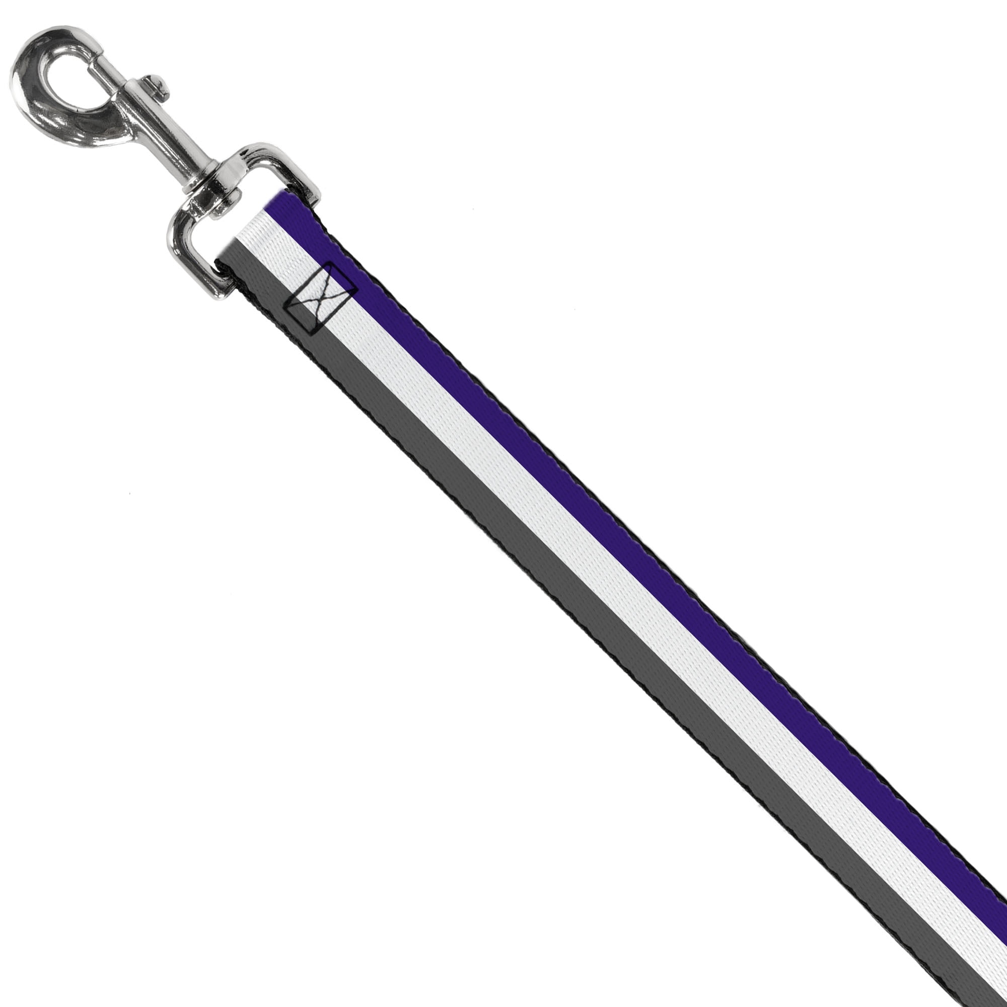 Buckle-Down Pet Leash, Dog Leash, Stripes Purple White Gray, 6 Feet Long 1.0 Inch Wide