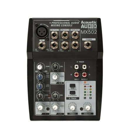 Mixing Console Professional Audio Stereo - Acoustic Audio MX502 Mixer 5 Channel Premium Pro Audio Mixing Console