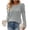 #Gray, variant on Women's Crew Neck Long Sleeve Top, Solid Ribbed Cuff Casual Blouse,L,Women's Plus Size