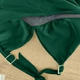 thumbnail image 6 of BLTIBY Womens Swimsuits 2 Piece Ruched Tankini Swimsuit V Neck Halter Neck Tie Back Bathing Suits with Triangle Panties Tummy Control Swimwear Green L, 6 of 7