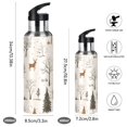 thumbnail image 2 of Yayeee 33oz Insulated Water Bottle Double Wall Stainless Steel with Flip Straw Lid, Beige Christmas Forest, 2 of 7