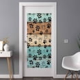 thumbnail image 3 of Non-Adhesive Static Cling Window Tint, Light Blue Dog Paws Window Privacy Film Frosted, Farmhouse Vintage Modern Blue Brown Wood Insulated Windows Frosted Films for Living room, 35.4 x 78.7 Inches, 3 of 9