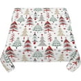 thumbnail image 3 of Christmas Tablecloth Square 60x60 Inch Colorful Red Green Christmas Tree Table Cloth,Stain Resistance Geometric Winter Holiday Table Covers for Kitchen Dining,Small Tablecloth for Party Picnic, 3 of 6