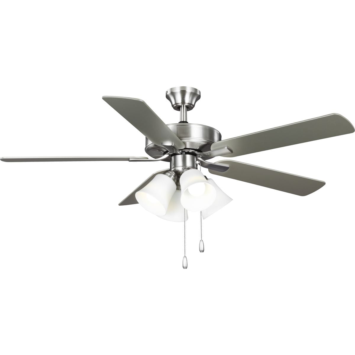 AirPro 52 in. Brushed Nickel 5-Blade AC Motor Ceiling Fan with LED Light