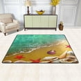 thumbnail image 2 of SKYSONIC 36x24in Blue Beach Sea Area Rug, Summer Seashell Starfish Non-Slip Floor Carpet for Indoor Living Dining Room Bedroom, 2 of 7