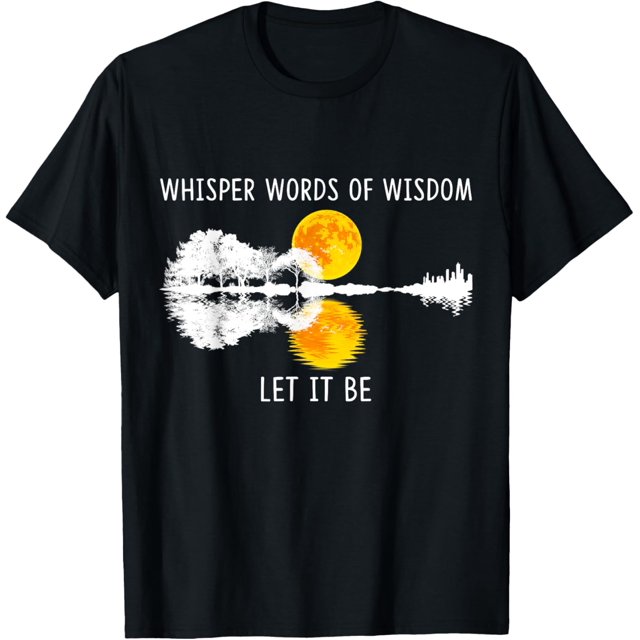 Whisper Words Of Wisdom Let-It Be Tshirt Guitar Lake Shadow Camiseta para hombre