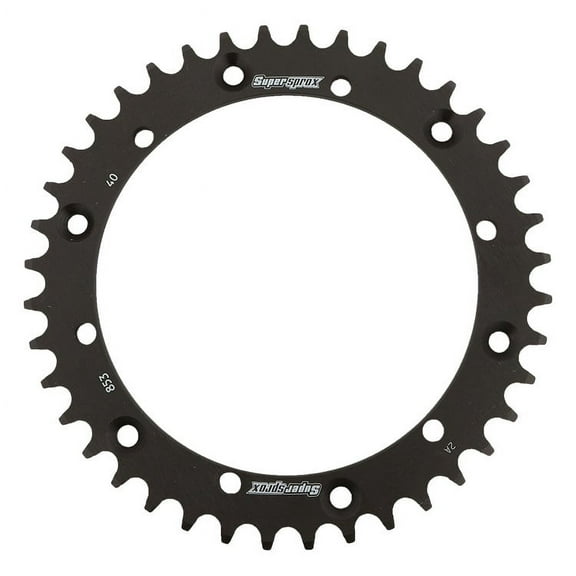 Supersprox RFE-853-40-BLK Rear Steel Sprocket Black For Yamaha 350 TT 86 87, 600 TT 83 84 85 86 00 01 02 03, 250 TTR 99 00 01 02 03 04 05 06, WR 200 R 92, WR 400 F 98 99 00, 500 WR 92 93