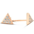 thumbnail image 2 of Pompeii 14k Rose Gold Triangle Pave 1/10Ct Diamond Spike Studs Womens Earrings (G/H,I1), 2 of 3