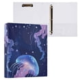 thumbnail image 3 of Glowing Jellyfish 3 Ring Binders 1.5 inch Hardcover File Folders with Interior Pockets A4 Size Organizer for School Office Hospital Set of 2, 3 of 8