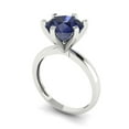 thumbnail image 2 of Clara Pucci 14K White Gold 3ct BlueSapphire Solitaire Ring for Women, 2 of 8